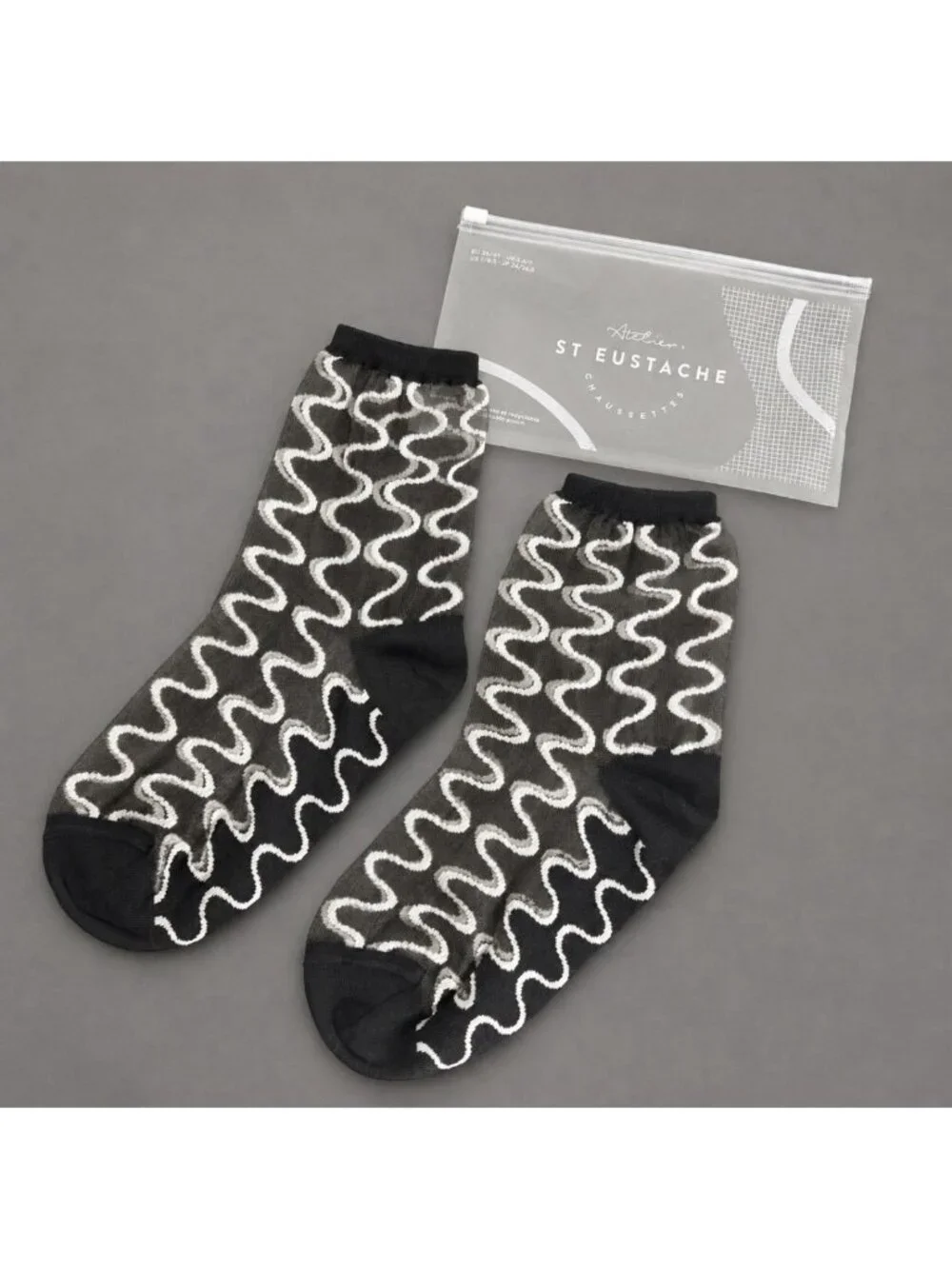 ATELIER ST. EUSTACHE Womens Size 39/41 (US 7/8.5) Casa da Musica Sheer Socks NEW